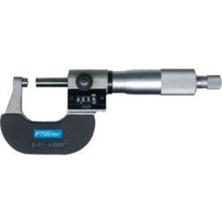 Fowler 52-224-001-1 0-1"" Mechanical Outside Micrometer W/Digital Counter & Ratchet Stop Thimble